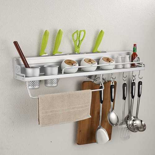 高档厨房置物架太空铝挂件厨卫用品五金挂架厨具刀架调味料免打孔